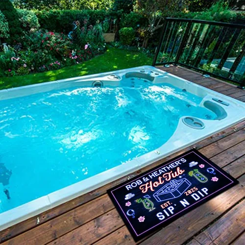Miniatura 3 de V VIBEPY Felpudo personalizado para bañera de hidromasaje, decoración de bañera de hidromasaje, decoración de baño, 16 x 24 pulgadas, 30 x 18 17