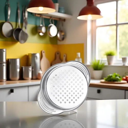Miniatura 2 de Colador de latas de alimentos de acero inoxidable, filtro de prensa de atún metálico, tapa de conserva, escurridor de aceite, herramientas de cocina