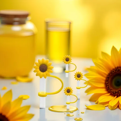 Miniatura 4 de 4 dispensadores de paja para beber, tapón de paja de girasol, tapones reutilizables a prueba de salpicaduras, herramienta de cocina, puntas