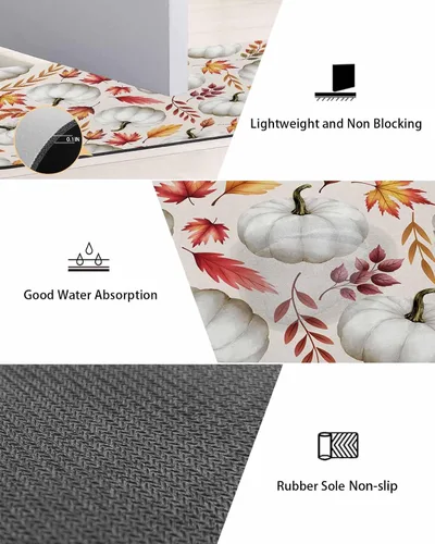 Miniatura 3 de Tapete de baño de hojas de arce para bañera, antideslizante, de secado rápido y absorbente, tierra de diatomeas, fregadero, dormitorio, cocina