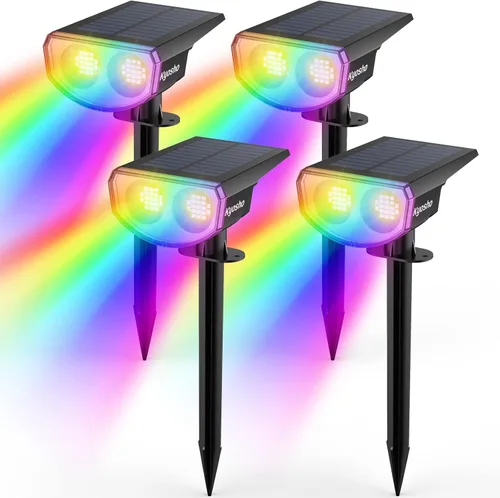 Miniatura 12 de Kyosho Luces solares para exteriores impermeables IP67, 38 luces LED solares para exteriores, foco de paisaje 2 en 1 con 3 modos para césped, Cálido