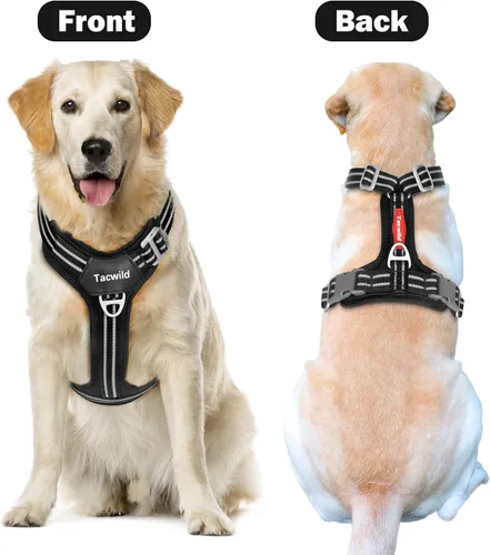 Miniatura 6 de Arnés sin tirones para perro, chaleco reflectante ajustable con broche de metal, malla suave transpirable sin estrangulamiento para cachorro, fácil