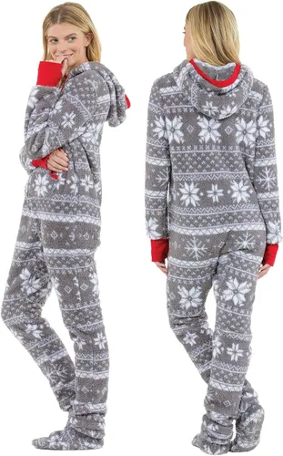 Miniatura 3 de PajamaGram Pijama de una pieza para mujer, mameluco de forro polar para mujer