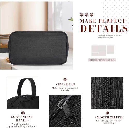 Miniatura 3 de Sweetude Neceser de 9 piezas para hombres y mujeres, resistente al agua, bolsa de afeitado plegable, bolsa de viaje para cosméticos, organizador