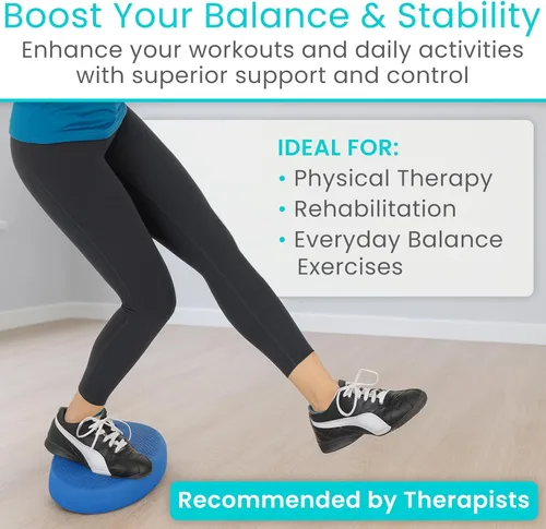 Miniatura 3 de Vive Almohadilla de equilibrio ovalada, cojín tambaleante para equipos de terapia física y rehabilitación, espuma suave para entrenamiento, yoga