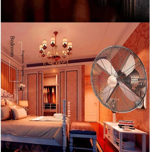 Ventilador oscilante ajustable para montaje en pared, ventilador industrial oscilante de montaje en pared, alta velocidad/negro/resistente, 22.0 in