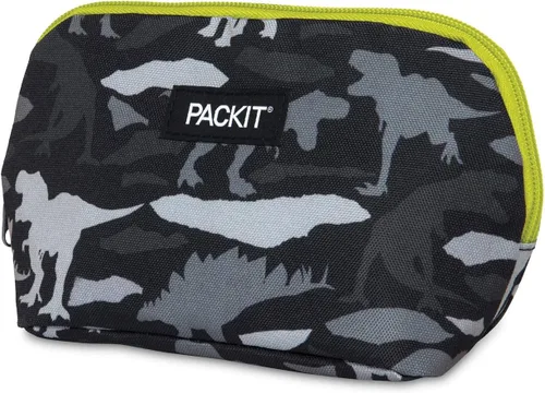 Miniatura 19 de PackIt Bolsa de aperitivos congelable, negra, fabricada con tecnología EcoFreeze plegable, reutilizable, cierre de cremallera que se bloquea en aire