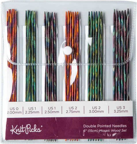 Miniatura 4 de Knit Picks Juego de agujas de tejer de madera de doble punta (mosaico de 5 pulgadas)