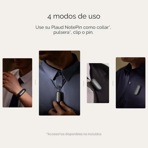 Miniatura 2 de Plaud Grabadora de voz NotePin, grabadora de voz AI, tomador de notas AI, transcribir y resumir AI, compatible con 112 idiomas, para reuniones, Gris