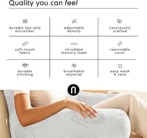 Miniatura 6 de Nestl Almohada de lectura para niños y adolescentes con espuma viscoelástica triturada, almohadas de respaldo para leer, ver y jugar, uso
