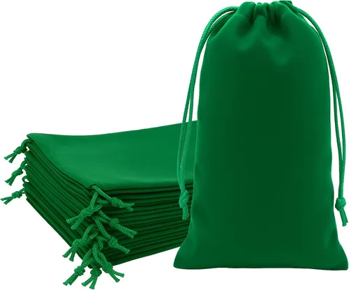 Miniatura 24 de Mandala Crafts Bolsas de terciopelo negro con cordón de 14 x 14 pulgadas, 10 bolsas grandes de terciopelo con cordón a granel para regalos de fiesta