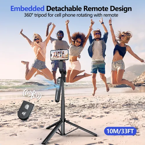 Miniatura 5 de Trípode de seguimiento facial automático con rotación de 360° con soporte, trípode de teléfono con sensor de movimiento de 70.9", sin aplicación