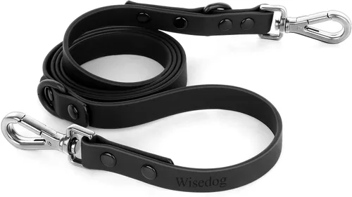 Wisedog Correa impermeable para perro, ajustable de 5 pies/6 pies con 2 ganchos giratorios de metal, correas de perro fáciles de limpiar para perros