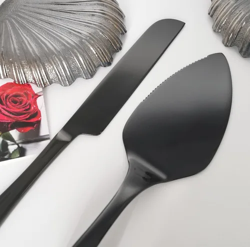 Miniatura 3 de Solid Wedding Cake Cutting Ceremony Gift, Colored Pie Pastry Serving Set, Luxury Shine Stainless Steel Knife Server Kit, Anniversary, Birthday