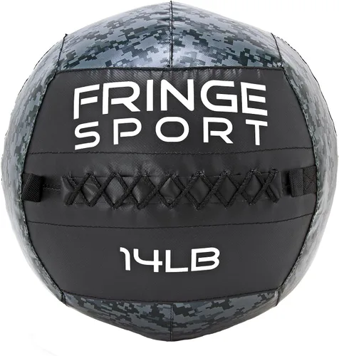 FringeSport Pelota medicinal de camuflaje digital/pelota pesada extra duradera para fuerza y acondicionamiento, entrenamiento pliométrico y básico,