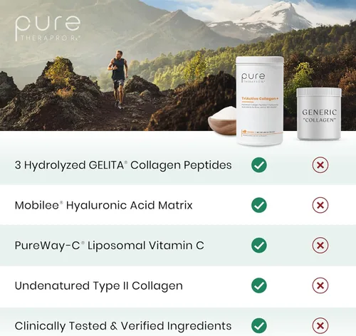 Miniatura 3 de Pure Therapro Rx TriActive Collagen+ Orange, colágeno en polvo para cabello, piel, uñas, huesos y articulaciones, colágeno en polvo hidrolizado