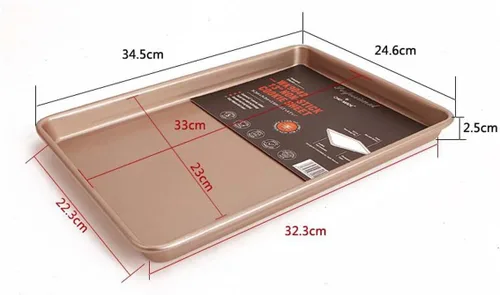 Miniatura 4 de CAN_Deal Bandeja antiadherente para hornear de 13 pulgadas, ideal para hacer galletas, asar, turrón