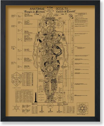 Poster Master Impresión Vintage del Cuerpo Humano - Póster Retro de Anatomía Oculta - Arte de Halloween - Regalo para Hombres y Mujeres - Decoración