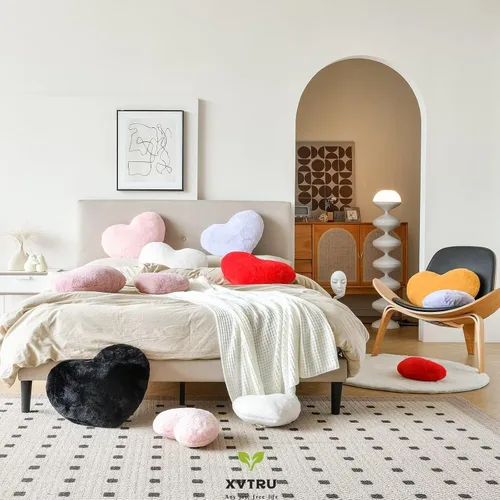 Miniatura 7 de XVTRU Almohadas de Corazón Negro, Linda Almohada Decorativa de Corazón, Almohadas en Forma de Corazón para Cama, Cojín de Almohada de Decoración