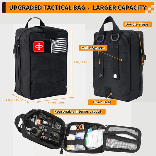 Miniatura 2 de Survival Kit, Gifts for Men Women Teen Boys, 252 pcs Survival Gear and Equipment Mini First Aid Kit for Car Home, Emergency Kit with Molle System