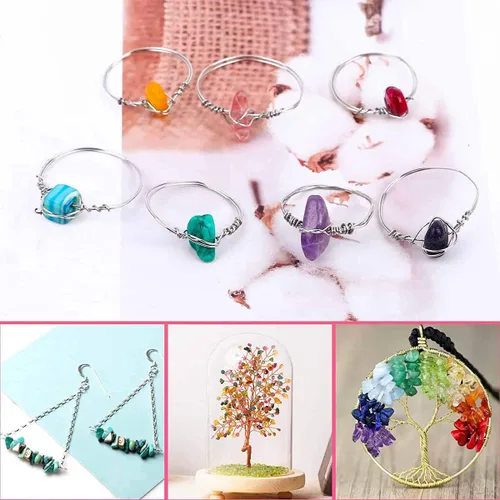 Miniatura 4 de Alambre de cobre para hacer joyas, 328.1 ft x 0.012 in, alambre de cobre para manualidades, pulseras, collares, aretes, dorado