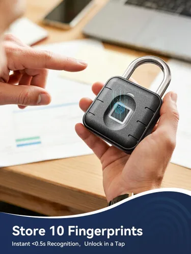 Miniatura 5 de NexusLab Candado Inteligente de Huella Dactilar, Cerradura de Casillero, Candado de Gimnasio con Control de Aplicación TUYA, Resistente al Agua