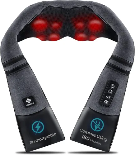 Etekcity Masajeador de cuello inalámbrico elegible por la FSA con calor para aliviar el dolor de tejido profundo, accesorios FSA, herramienta