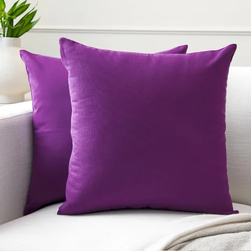 Miniatura 31 de Encasa XO Juego de 2 fundas de almohada de 12 x 12 pulgadas, color beige, sin rellenos, fundas de almohada de algodón para sala de estar, cama
