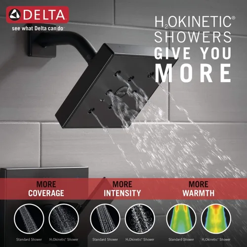 Miniatura 6 de Delta Faucet Ara 14 Serie T14467-SS - Juego alcachofa de ducha con pulverizador H2Okinetic, acero inoxidable (válvula no incluida), T14467-BL Mate