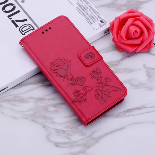Miniatura 6 de Funda para Redmi Note 11 Note 11S, correa de muñeca con función atril de piel sintética, tarjetero para tarjetas de efectivo, funda protectora a Rojo