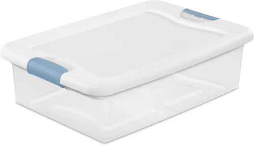 Miniatura 23 de Sterilite - Paquete de 12 contenedores apilables con pestillo, contenedores de almacenamiento bajo la cama con tapas, plástico transparente, 15