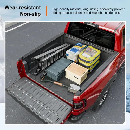 Miniatura 4 de powoq Alfombrilla para cama de 5.7 pies Compatible con forro para cama de Dodge Ram 1500 2019-2026 Todo clima TPE Alfombrilla de repuesto para cama