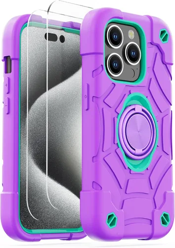 Miniatura 52 de KCJ Funda para iPhone SE 2022/2020, iPhone 8/7/6/6S, con [2×Protectores de Pantalla][Soporte de Anillo] Silicona Suave+PC Duro Protección Completa