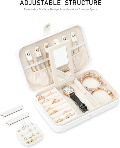 Miniatura 4 de Organizador de viaje de joyería, joyero de viaje, organizador de joyas de viaje, cajas de joyería de viaje para mujeres, joyero portátil de viaje