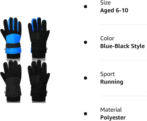 Miniatura 8 de SATINIOR 2 pares de guantes de nieve gruesos para niños, guantes de esquí para niños pequeños, guantes de invierno cálidos e impermeables para niños