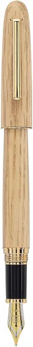 Miniatura 2 de Jinhao 9036 - Pluma estilográfica de madera natural hecha a mano, punta extrafina, color roble