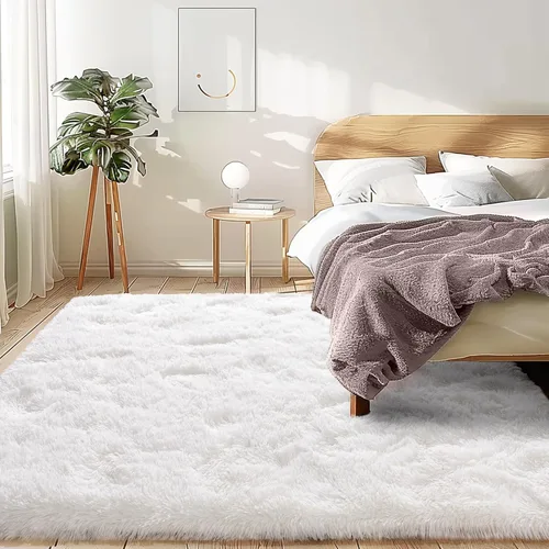 Miniatura 84 de Awaytail Alfombra Esponjosa Lavable 2x3 Pies, Pura Negra Alfombra para Silla de Escritorio Antideslizante, Alfombra Supersuave para Niños