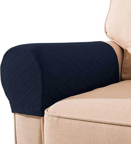 Miniatura 8 de Fundas para reposabrazos de sofá, paquete de 2 fundas elásticas para sillón, protector de reposabrazos de muebles para sofá, silla, sillón Gris