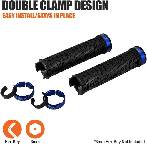 Miniatura 5 de BV mango para manubrio de bicicleta, con seguro doble para MTB, BMX, montaña, pendientes y bicicleta plegable