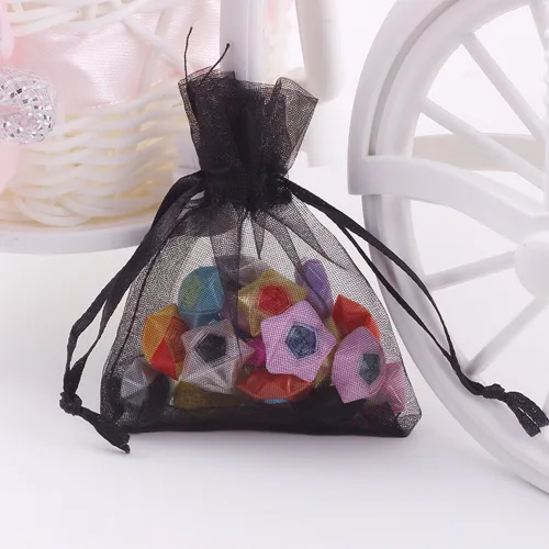 Miniatura 5 de Wudygirl 100 bolsas de organza de 3.9 x 4.7 pulgadas, bolsas de regalo transparentes con cordón, para bodas, fiestas, joyas, perfumes, sobres