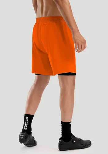 Miniatura 3 de Bikewa Pantalones cortos de ciclismo de montaña para hombre, con acolchado 3D, ajuste holgado, con bolsillos con cremallera