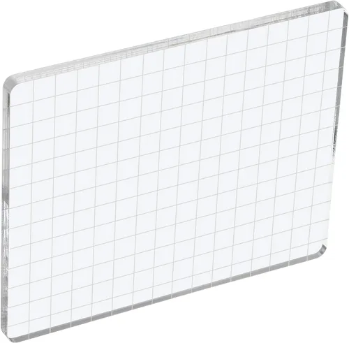 PATIKIL Bloque de sello acrílico de 6 x 5 pulgadas, bloque de estampado transparente con líneas de cuadrícula, bloques de montaje decorativos