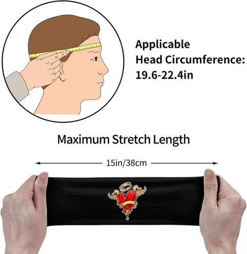 Miniatura 7 de The Heart of an Angel Headband for Men Women Sports Sweatband for Fitness Exercise Moisture Wicking Running Yoga Hairbands