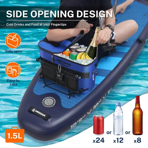 Miniatura 3 de Dreizack Enfriador de kayak detrás del asiento, enfriador impermeable para kayak, enfriador de tabla de remo, compatible con silla de césped