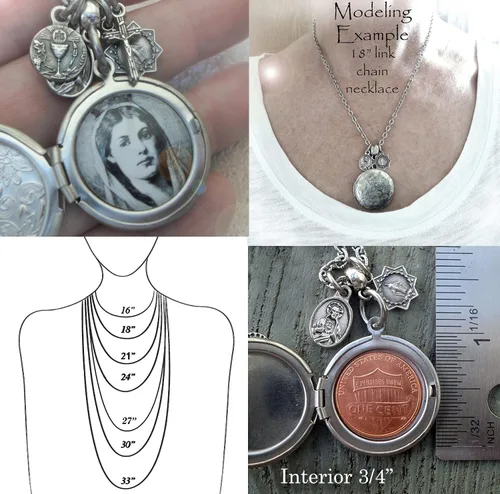 Miniatura 9 de Collar con medallón de San Bona de Pisa, patrón de peregrinos y viajeros, encantos italianos
