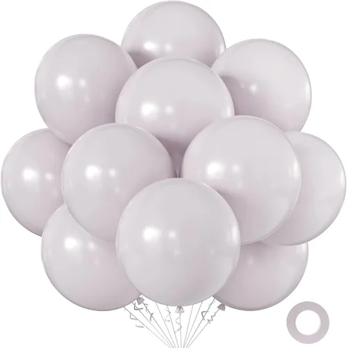 Miniatura 44 de KALOR Globos color morado ceniza de 18 pulgadas, 10 globos de látex mate, globos redondos grandes para bodas, baby shower, fiestas de cumpleaños
