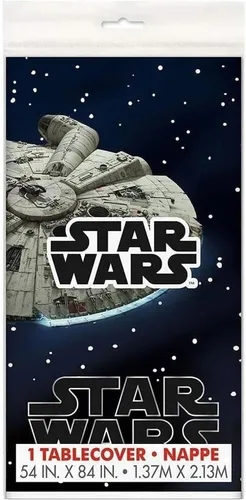 Miniatura 4 de Mantel rectangular clásico de plástico multicolor de Star Wars (54 x 84 pulgadas), 1 unidad, material icónico y ecológico, perfecto para cada