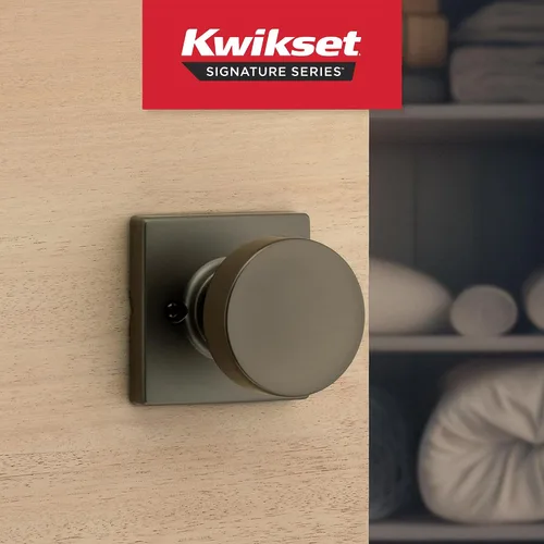 Miniatura 2 de Kwikset Pismo - Pomo de puerta ficticio, manija cuadrada de una sola cara para armarios, puertas dobles francesas y despensa, pomo de puerta