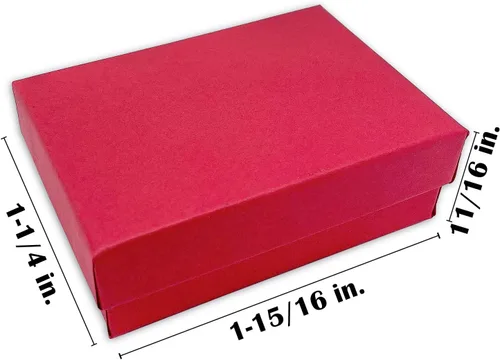Miniatura 22 de TheDisplayGuys - Paquete de 25 cajas de cartón rellenas de algodón #33 para joyas, color rojo mate (3.5 x 3.5 x 1.0 pulgadas), para envío