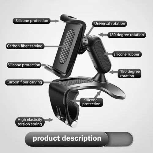 Miniatura 3 de Downhill 1 PC Soporte para smartphone para salpicadero de coche, soporte para smartphone con rotación de 360 grados, soporte multifuncional